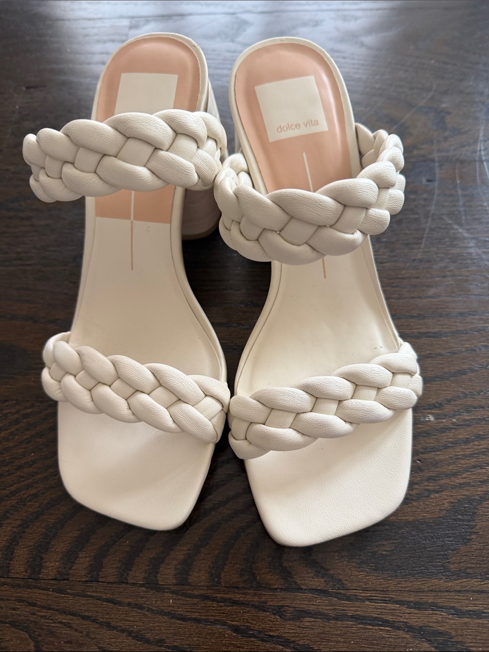 Dolce Vita Braided Double-Strap Slide Sandal — White